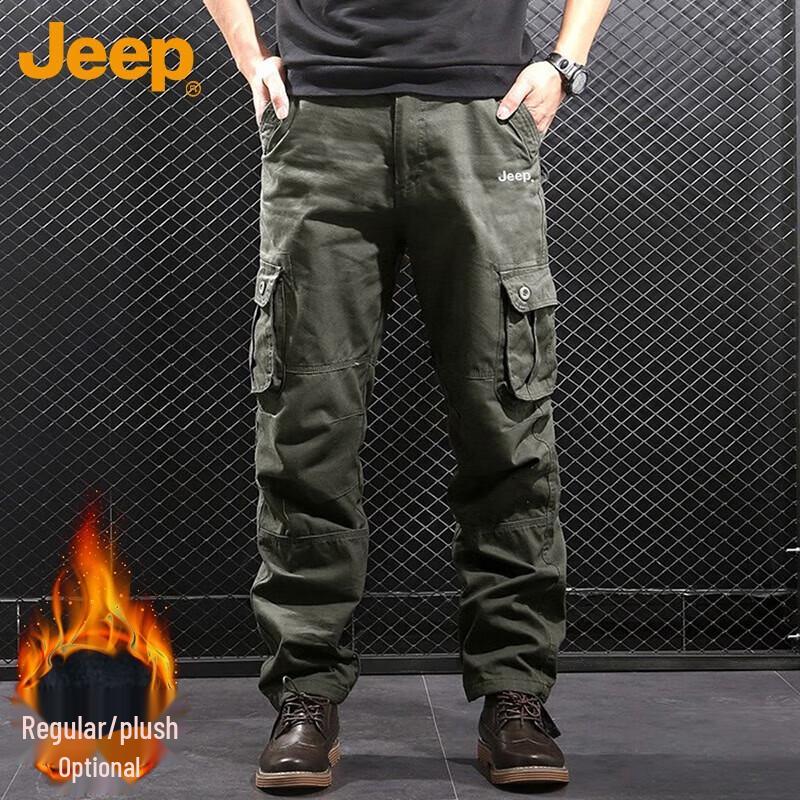 JEEP Men s Loose Fit Straight Leg Multi-Pocket Cargo Pants 32