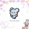 Bt21 Cartoon Embroidered Fabric Patch Heart-Shaped Sheep Dog Self-Adhesive Sewn-Free Cute Clothing Patch Character Icon