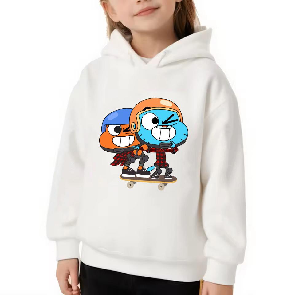 The Amazing World of Gumball Hoodie Children Anime Fashion Pullover Baby Girl Cartoon Boys Autumn Hooded Sweatshirt Kids Clothes