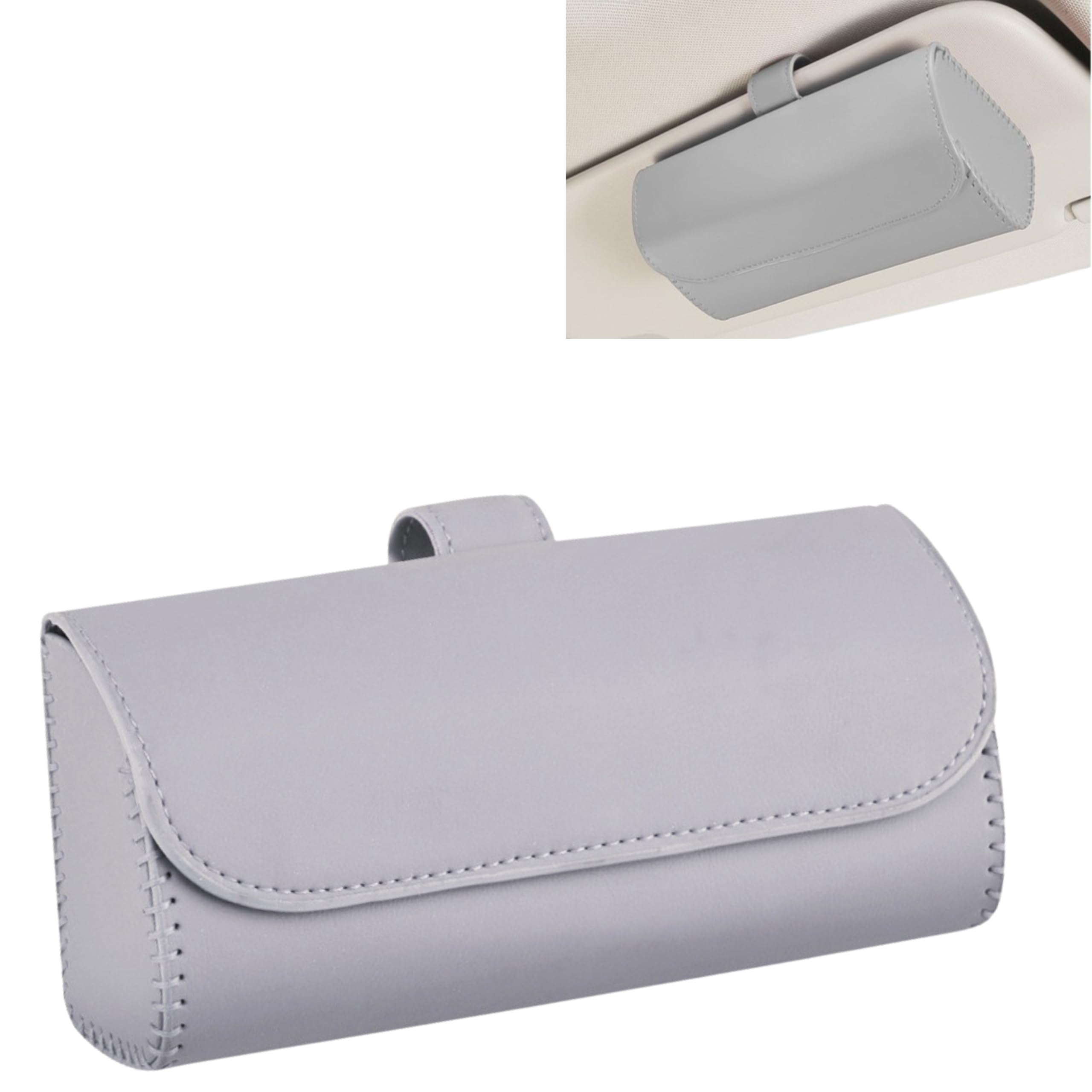 

East Leaf Держатель для автомобильных очков, Держатель для солнцезащитных очков, Солнцезащитный козырек, Чехол для хранения, Легкая установка, Магнитный, Серый серый