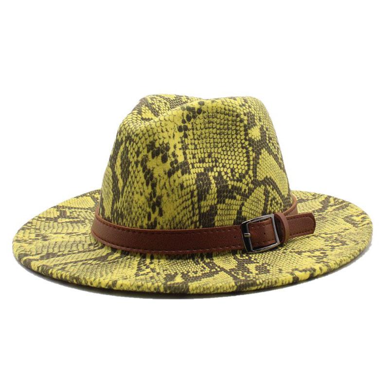 Woolen Hat, Men'S And Women'S Hats, British Style Snake Pattern Casual Top Hat, Felt Hat, Women'S Hat, Jazz Hat.