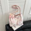 Chic Butterfly Print Faux Leather Tote Bag for Women, Woven Texture Shoulder Underarm Bag, Casual Daily Commute Handbag