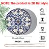 2D Flat Aluminum Sign Vintage Blue Floral Pattern Decorative Sign 7.87 Inches X 7.87 Inches Perfect for Decorating Homes, Porches, Living Rooms, and