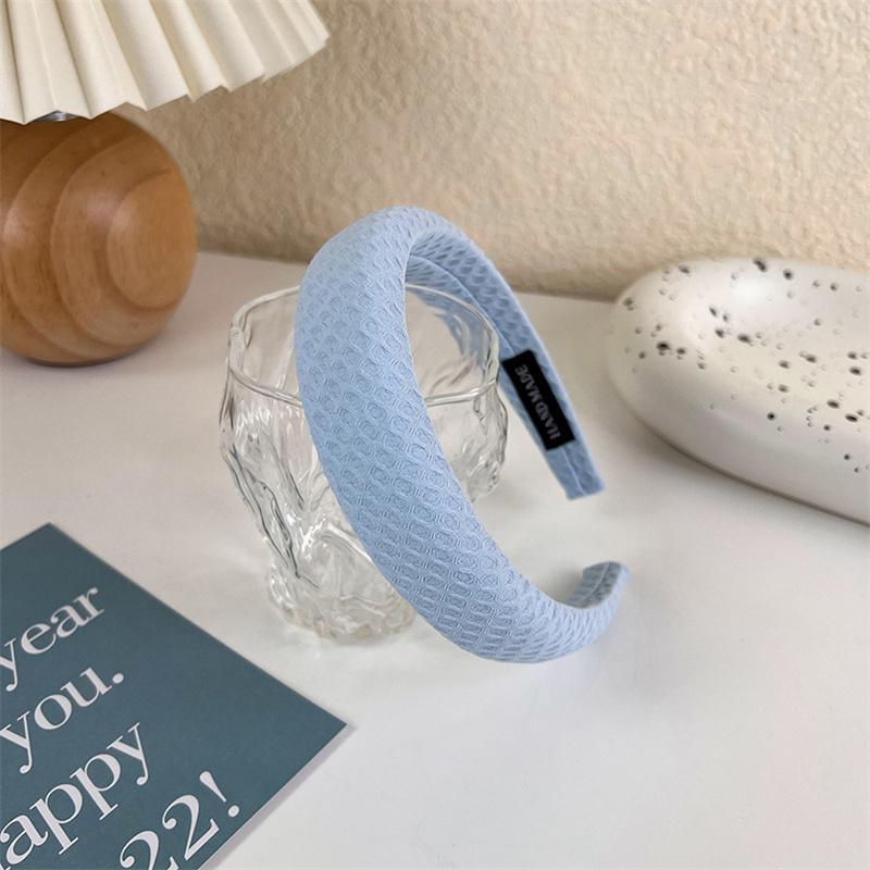 Fashion Wide Hair Bands for Women Bezel Headdress Solid Blue Knitted Braid Headband Girl Hairband Hair Hoop Hair Accessories New