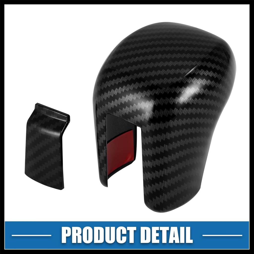 Gear Shift Knob Cover Automatic Transmission Lever Trim for Honda Civic 10th Gen 2016 2017 2018 2019 2020 2021 ABS Carbon Fiber Pattern Black Durable