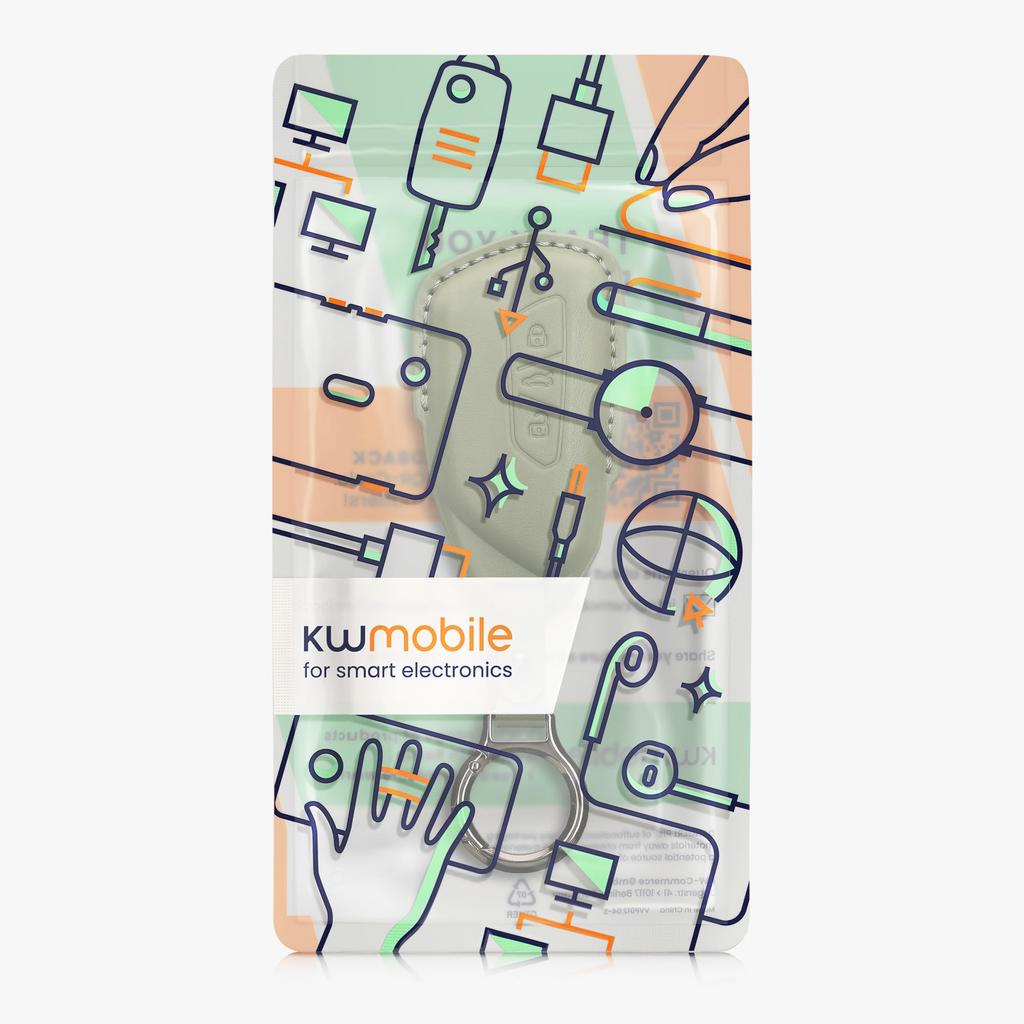 kwmobile Key Cover for VW Golf 8 3-Button Car Key Case - Smart Key
