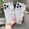 Colorful Flower Branch Transparent Phone Case for iPhone 11 12 13 14 15 16 17 Pro Max Air 16E X XS 7 8 Plus TPU Protective Cover