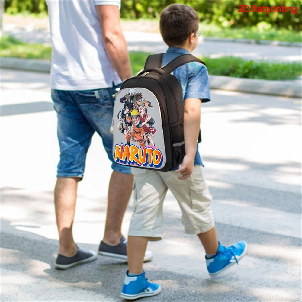 NARUTO Anime Student Backpack, Dual Zipper Pockets, Durable 16-inch Lightweight Design Suitable for Kids Boys & Girls Age 5-11