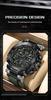 Men's Dual Display Waterproof Silicone Sport Watch with Calendar & Luminous Features