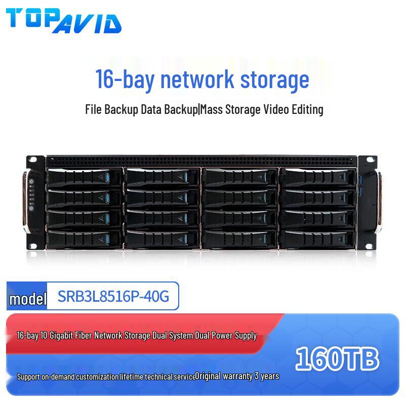 TOPAVID SRB3L8516P Professional 4K Video Editing NAS