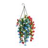 Yousheng Patriotic Hanging Flowers, Artificial Red White Blue Flowers Hanging Basket, Outdoor 4th of July Hanging Flower Basket for Porch Garden Decor