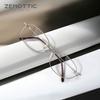 ZENOTTIC Oval Memory Metal Glasses Frame for Women Men Ultralight Flexible Optical Spectacles Myopia Prescription Eyeglassses