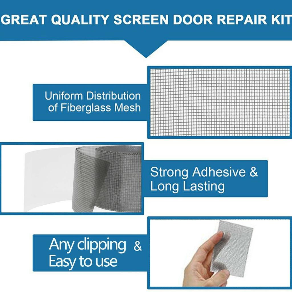 Strong Self Adhesive Window Screen Repair Tape Window Net Screen Repair Patch Covering Up Holes Tears Anti-Insect Mosquito Mesh