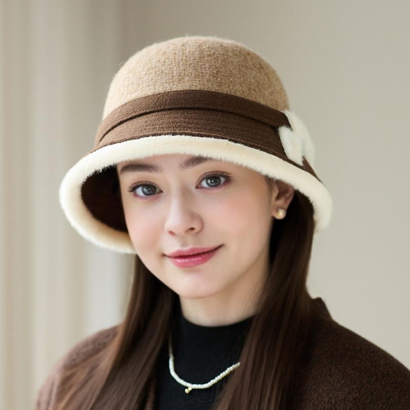 

Модная женская шляпа-ведро из новой шерсти в технике пэчворк, цилиндр, уличная шляпа-котелок one size темно-коричневого