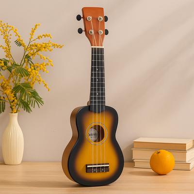 Ukulele 4-String Orange Sunburst Handcrafted Indonesian