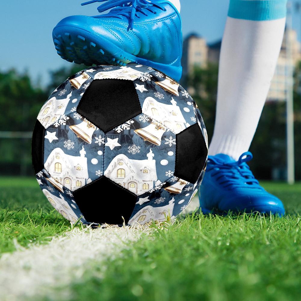 Pallone da Calcio a Tema Natalizio Misura 5, Adatto sia per Partite Indoor che Outdoor, un Regalo Adatto a Tutti.