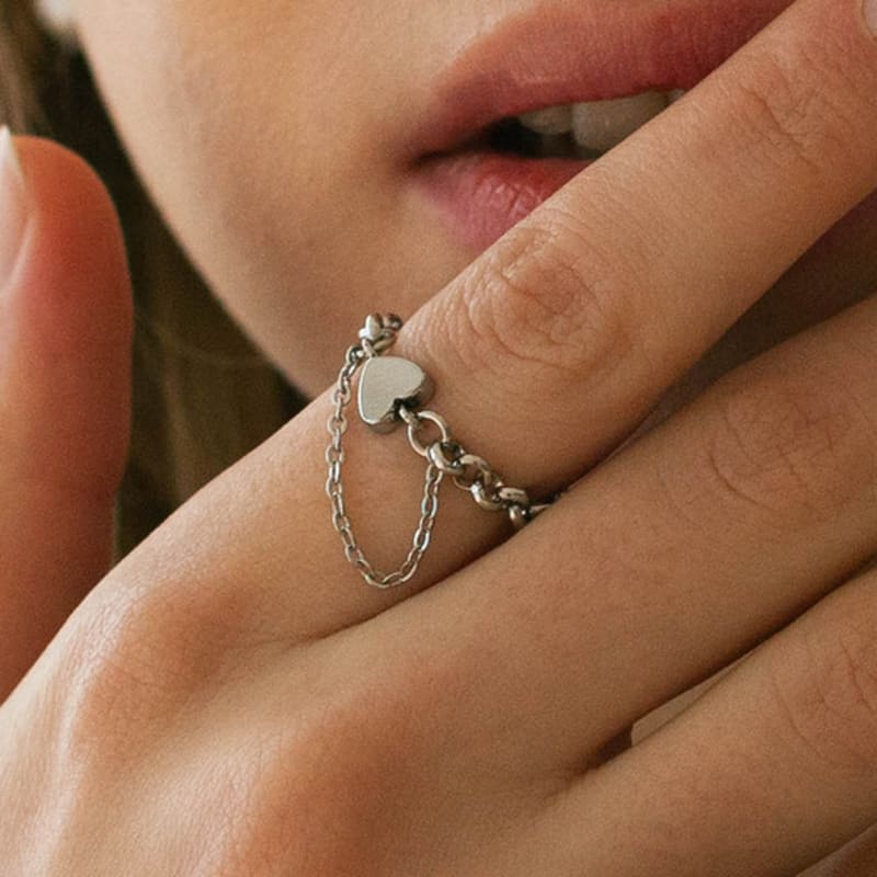 pearlymore heart point bold surgical chain ring