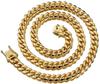Rockyu Stainless Steel Gold 18k Gold Plated Curb Chain Stylish Hip Hop Popular Accessory Men's Necklace, Style,