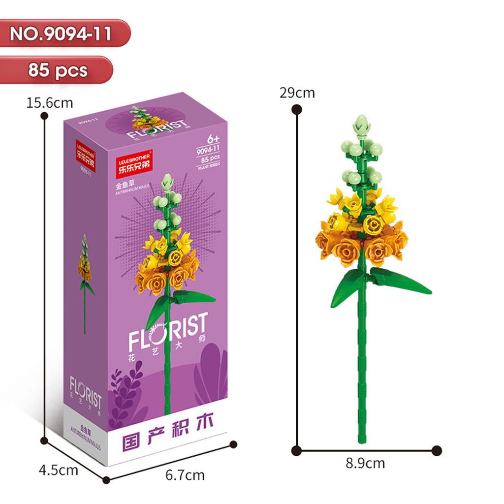 Hot Creative Small Building Block Flower Art Classic Brick Mini Potted Plant Gift For Girls Desk Decoration Simple Assembly Toys