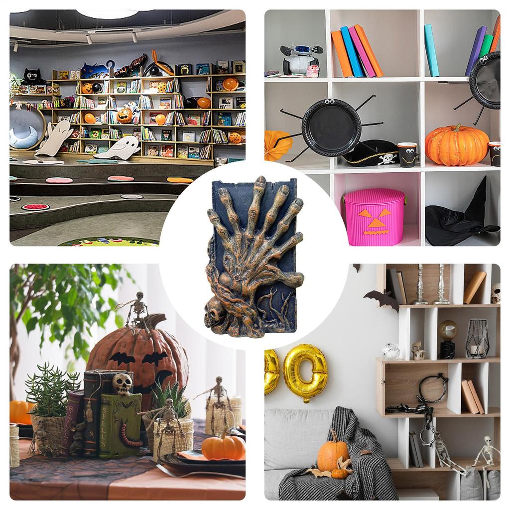 Halloween Skeleton Finger Bookends Ornament Horror Resin Decoration Small Home Halloween Reading Desk Decorative