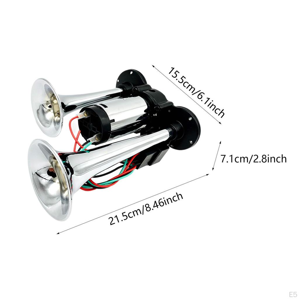 Sada elektrické klaksonu pro vozidla, hlasitý 120 dB, 400-600 Hz, reproduktor pro vlak, prémiové dvojité trubky