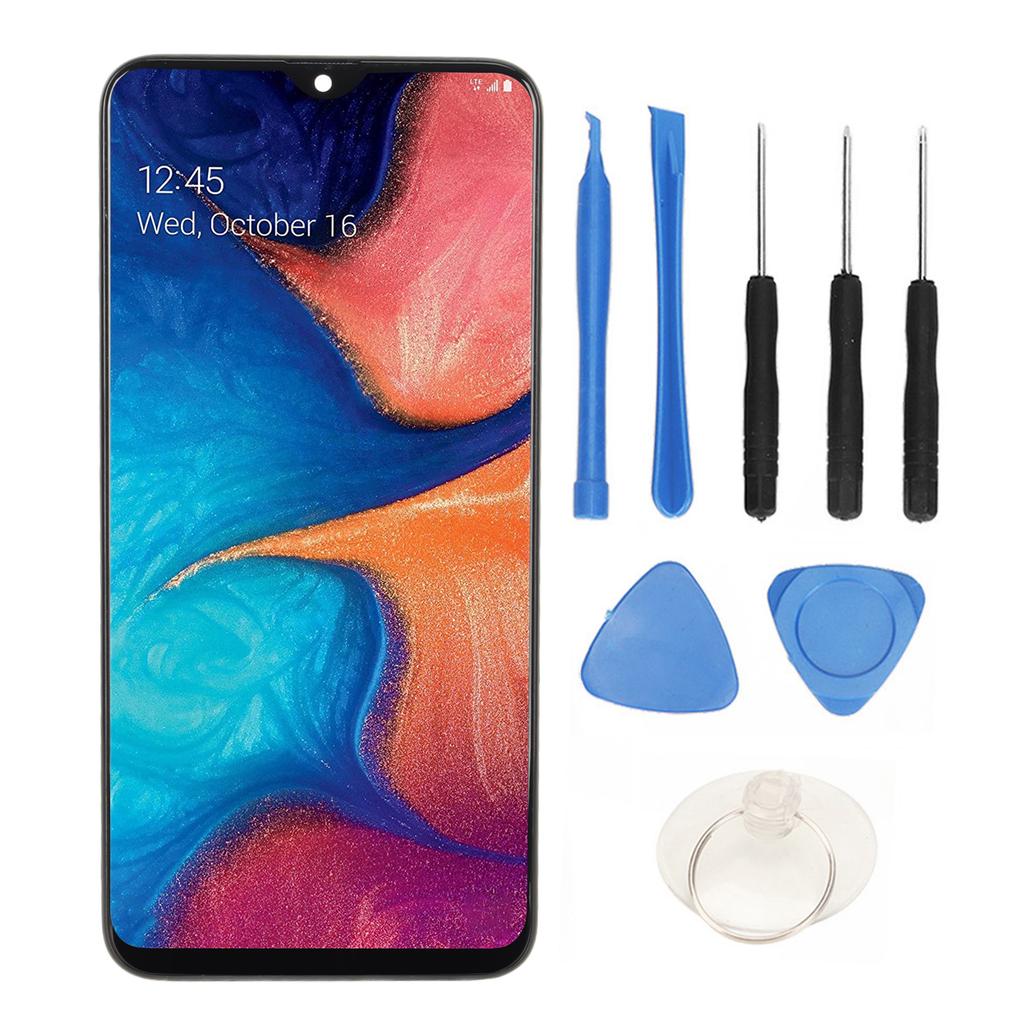 Bildschirmeinheit Ersatz 6.4in Touch-Display Reparatur mit Rahmen Volles Zubehör für A20 A205 SM