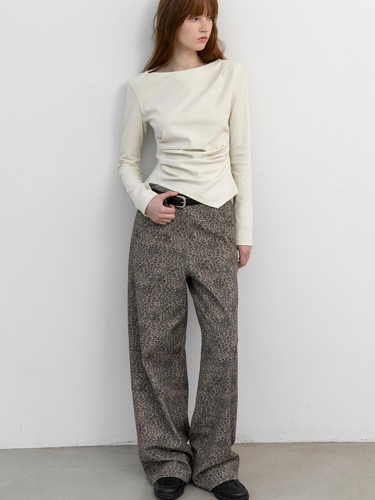 ATELIER NAIN Billi Leopard Wide Leg Pants (Pt-5795)
