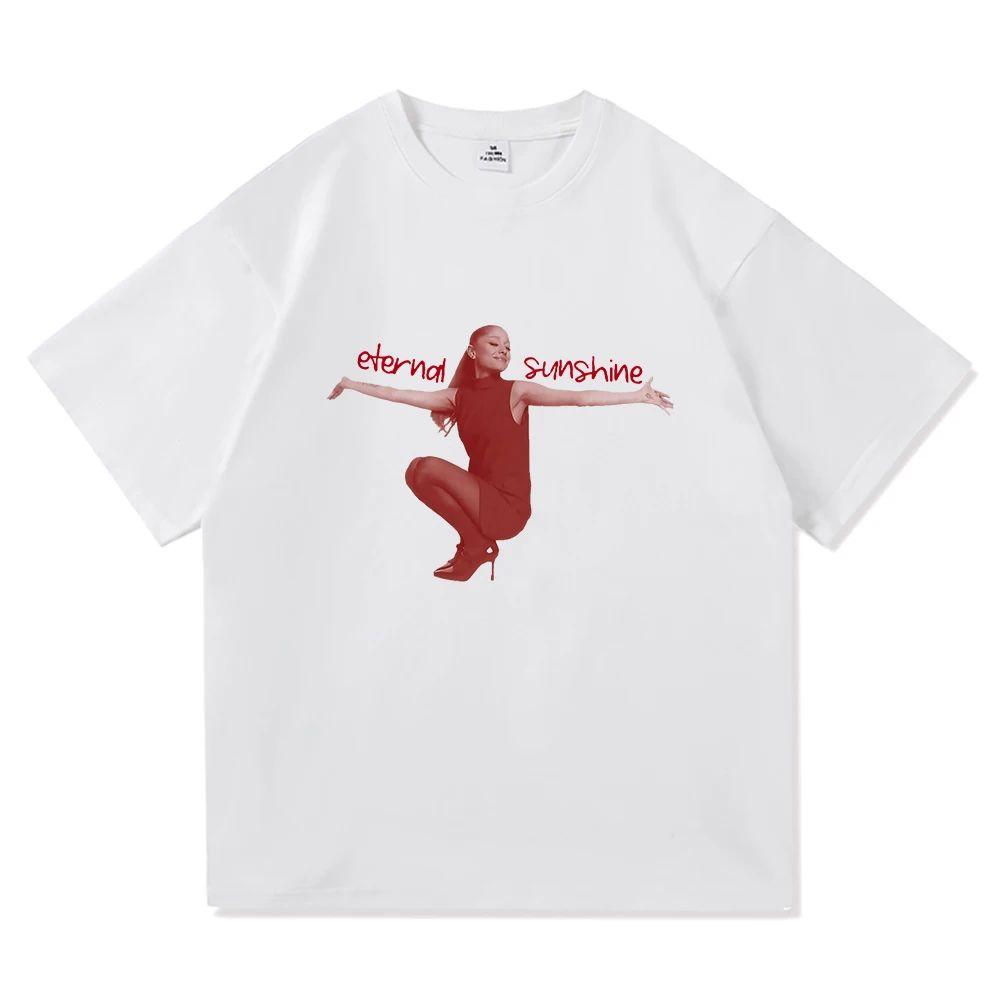 Vintage Daily Cotton Print T Shirts Ariana Grande Eternal Sunshine T Shirt High Quality Harajuku Funny Aesthetic T-Shirt Unisex