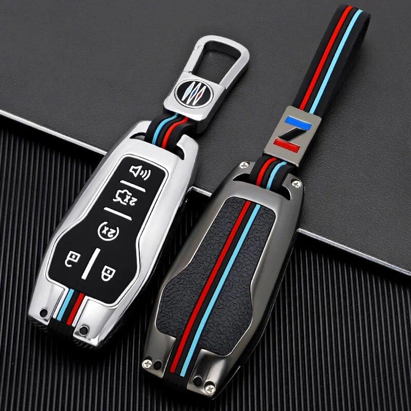 Carbon Fiber Alloy Car Key Fob Case Cover Holder for Ford Fusion Explorer Mustang Edge F-150 Mondeo for Lincoln MKZ MKC MKX