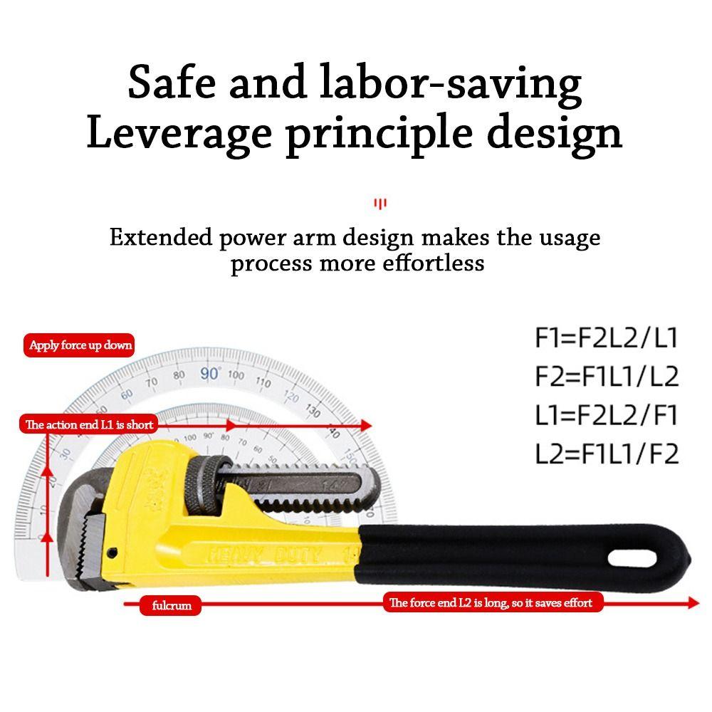 Multi-Purpose Pipe Pliers Labor-saving Black&Yellow Water Pipe Pliers Water Pipe Self-Tightening Pliers Pipe Wrench Universal