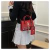 Fashion Solid Color Simple Crocodile Letters Tassel Casual Atmosphere Shoulder Handbag Bag For Women