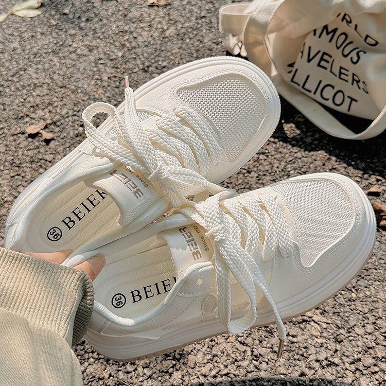 Little White Shoes Women's Skirt 2025 New Summer Mesh Shoes Women's Breathable Thin Mesh Shoes Platform Sports Board Shoes
