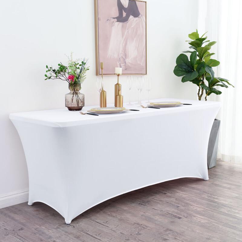 

White Elastic Table Cover 8FT