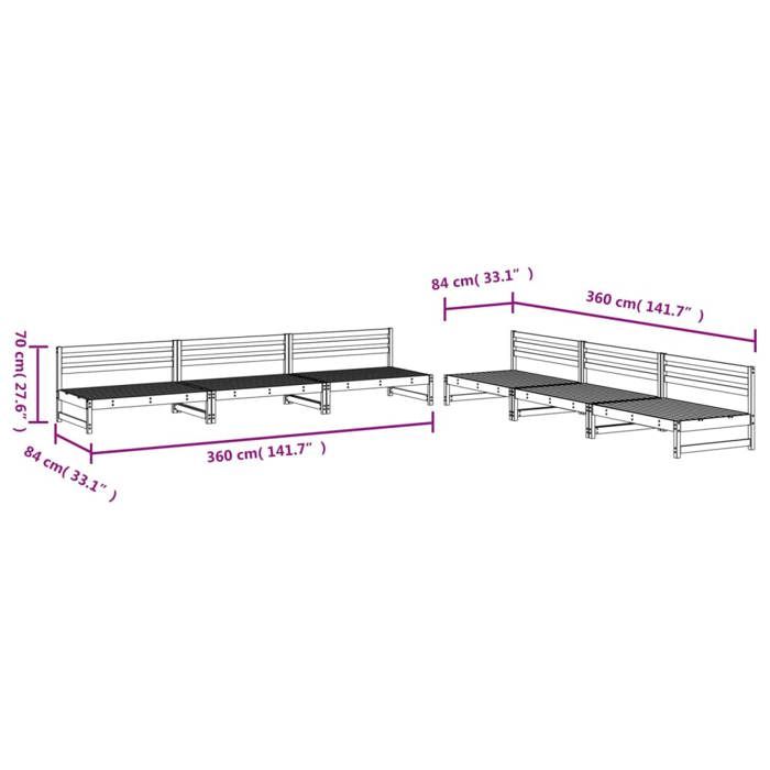 VidaXL Garden Lounge Set 6 Pcs, Center Sofas with Backrest, Outdoor Furniture, Patio Terrace Furniture Set, 3186607