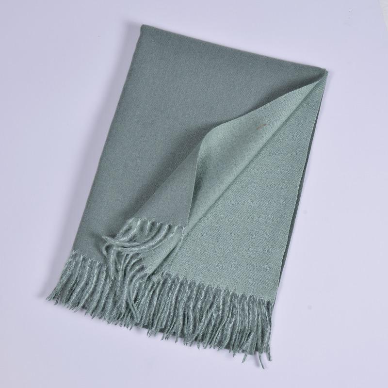 Autumn and Winter New Imitation Cashmere Double-sided Monochrome Warm Scarf Scarf Men's and Women's Fashion Warm Fringe