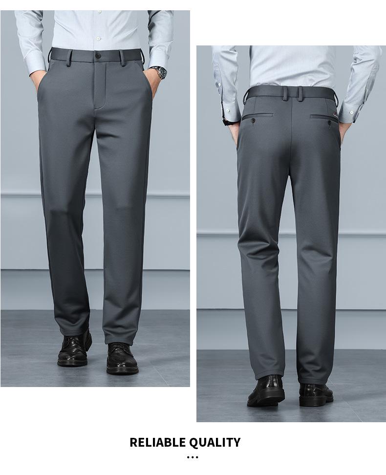 Tide Men's Lamb Wool Casual Straight-Leg Pants for Autumn/Winter - Business Casual Style