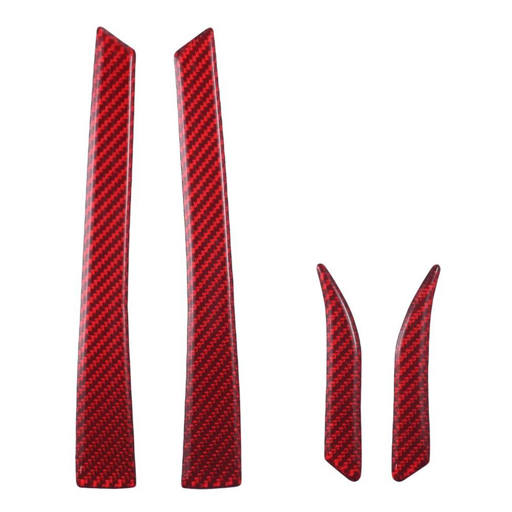 

Наклейка на автомобиль, красная наклейка на зеркало заднего вида автомобиля, отделка салона из углеродного волокна для Ford, для Mustang 2015-2020 чёрный