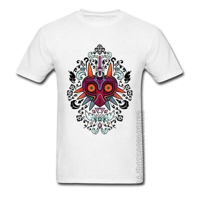 Trička Majoras Mask s krátkým rukávem, ležérní, hip hopová, pánská, 2024, letní, podzimní topy, tričko, mexický Den mrtvých, bílé tričko