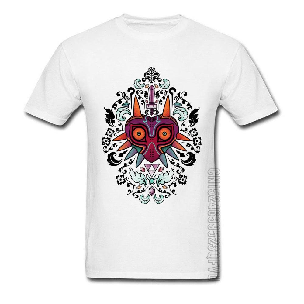 Trička Majoras Mask s krátkým rukávem, ležérní, hip hopová, pánská, 2024, letní, podzimní topy, tričko, mexický Den mrtvých, bílé tričko