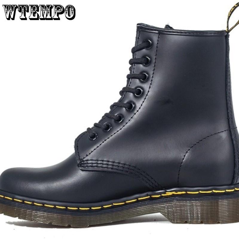 Stivali in Pelle Nera - Stivali Alti con Lacci - Scarpe in Pelle - Stivaletti - Stivali da Motociclista cm nero