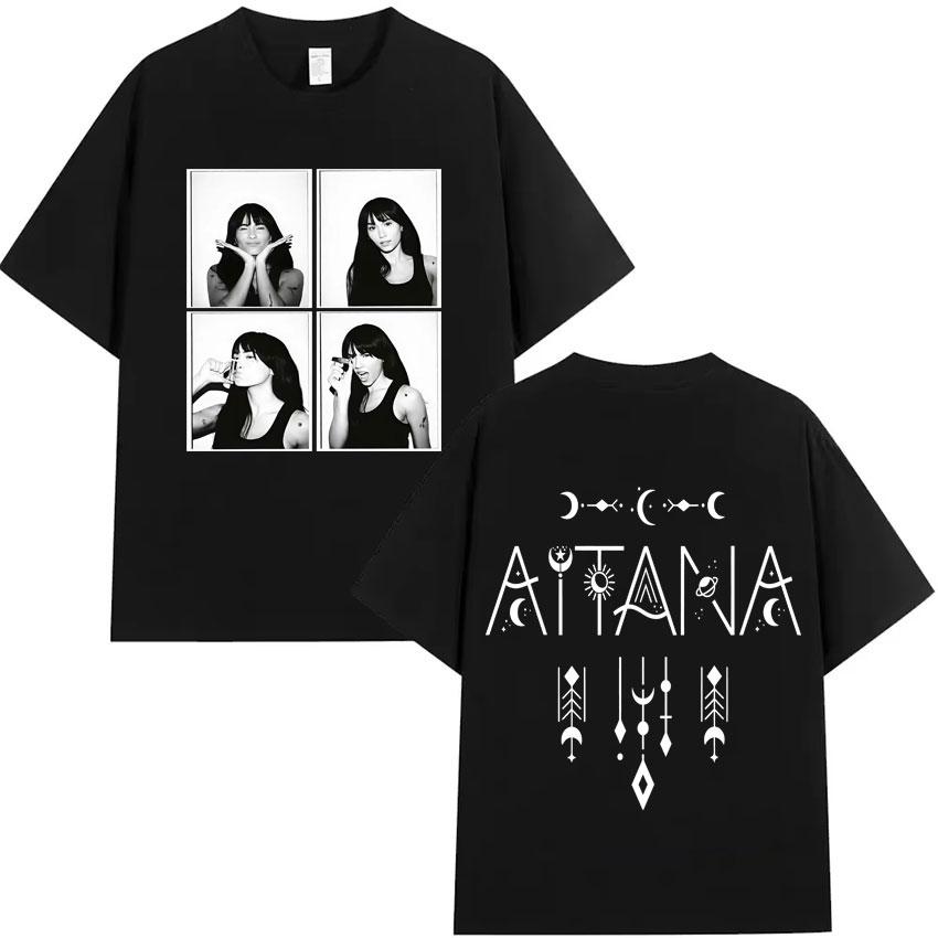 Summer Hot Sale Trendy 2025 Singer Aitana Ocana Tour Hippie T Shirts Cotton Tshirt Mens Y2K Casual Short Sleeves Tops Streetwear