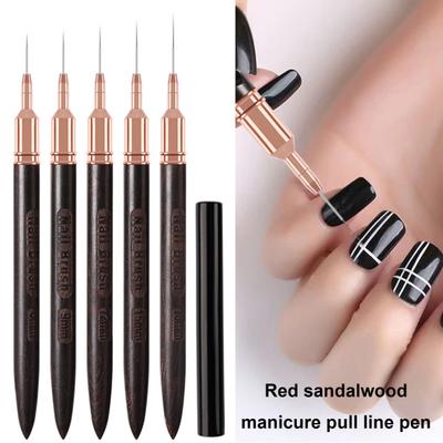 6/9/12/15/18 MILLIMETRI Unghie Artistiche Pennello Capelli Ultra-fini Manico In Legno Portatile Per Principianti Professionale FAI DA TE unghie artistiche Colore Disegno Liner Punteggia Penna