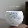 120 ml Teetasse aus Eissamen-Schafsfett-Jade-Porzellan, handbemalte Blumen-Meistertasse, Zen-Meditations-Presstasse, Chazhan-Kung-Fu-Teeservice