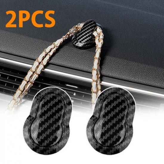2x Black Car Hook Organizer Clip Holder Storage Hook Hanger Interior Accessories