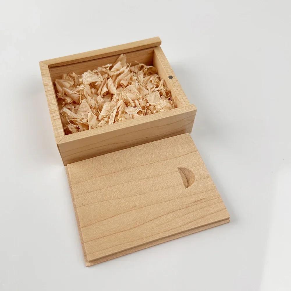 

1PCS Natural Walnut Maple Wooden Unfinished Blank Storage Box With Slide Top for Necklace Ring Jewels USB Case Home Decoration Blank