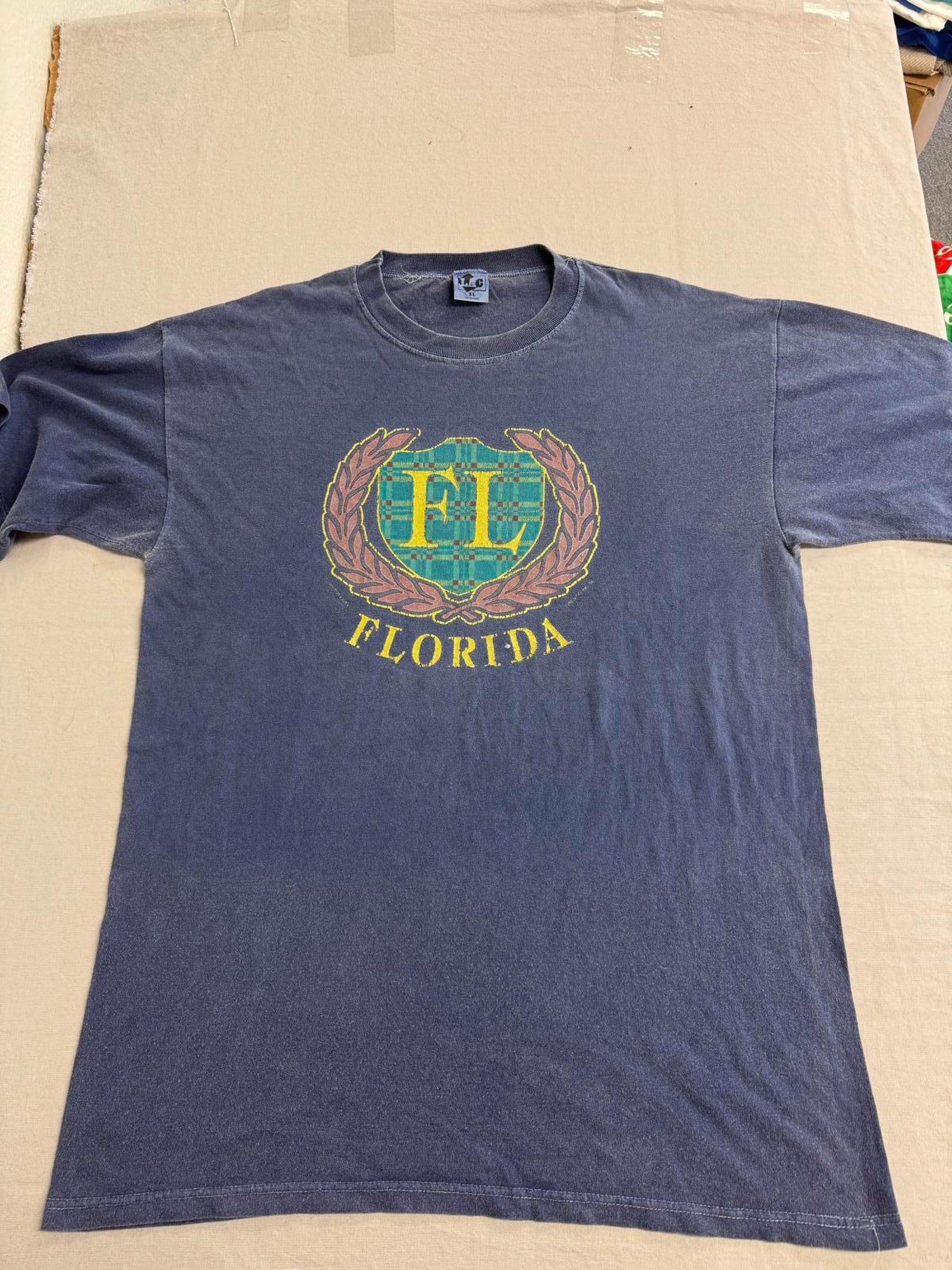 Vintage Florida Crest T shirt Faded Tourism Made in USA XL 4XL