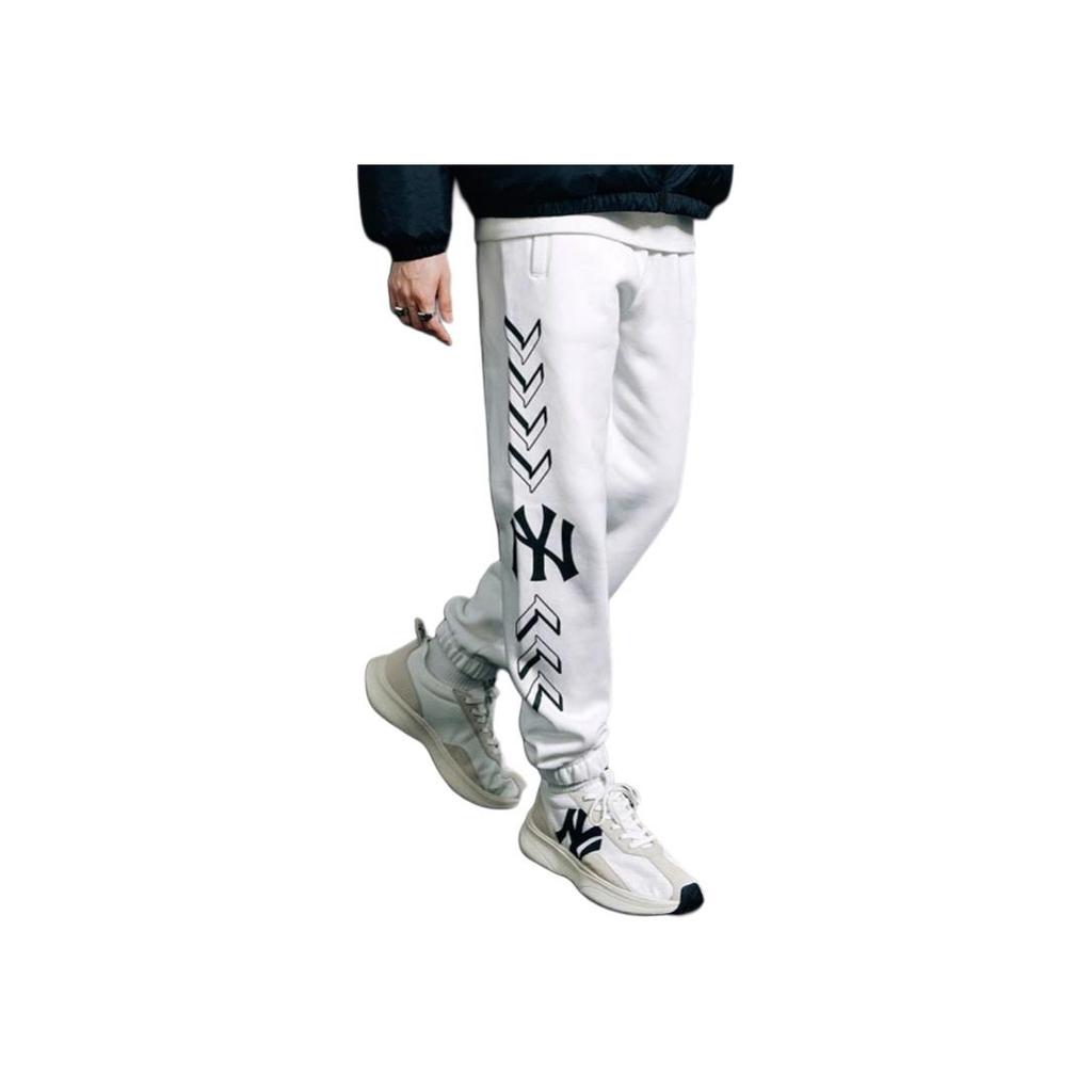 New MLB Knitted Sweatpants Unisex White 3ATPS0216-50IVS