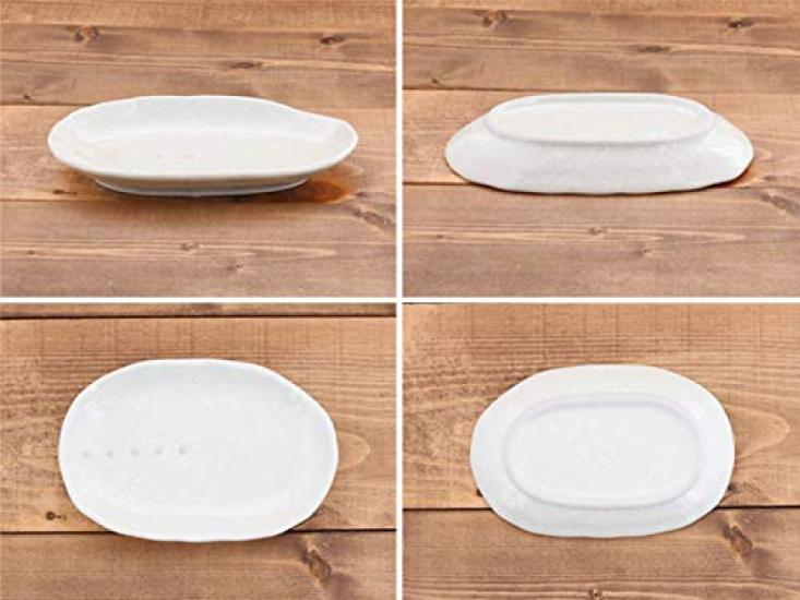 Tableware East Japanese Tableware Oval Plate White Polka Dots (Dot Monotone Series) Salad Plate Medium Plate Cake Plate