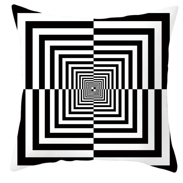 New Simple Black and White Plain Pillowcase Geometric Home Cushion Cover
