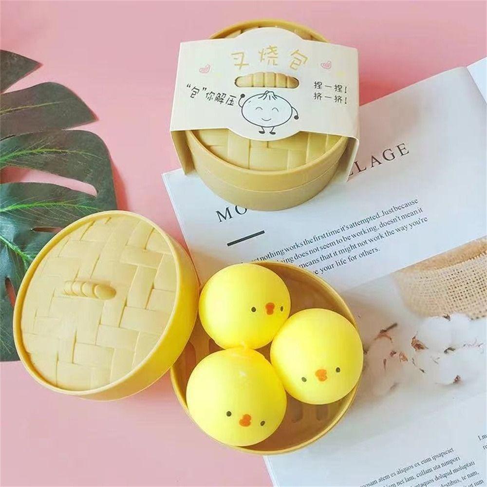 Steamer Animal Dumpling Toys Steamed Dumpling Dog Bun Squeeze Balls Mini Squeeze Toys Boys Girls